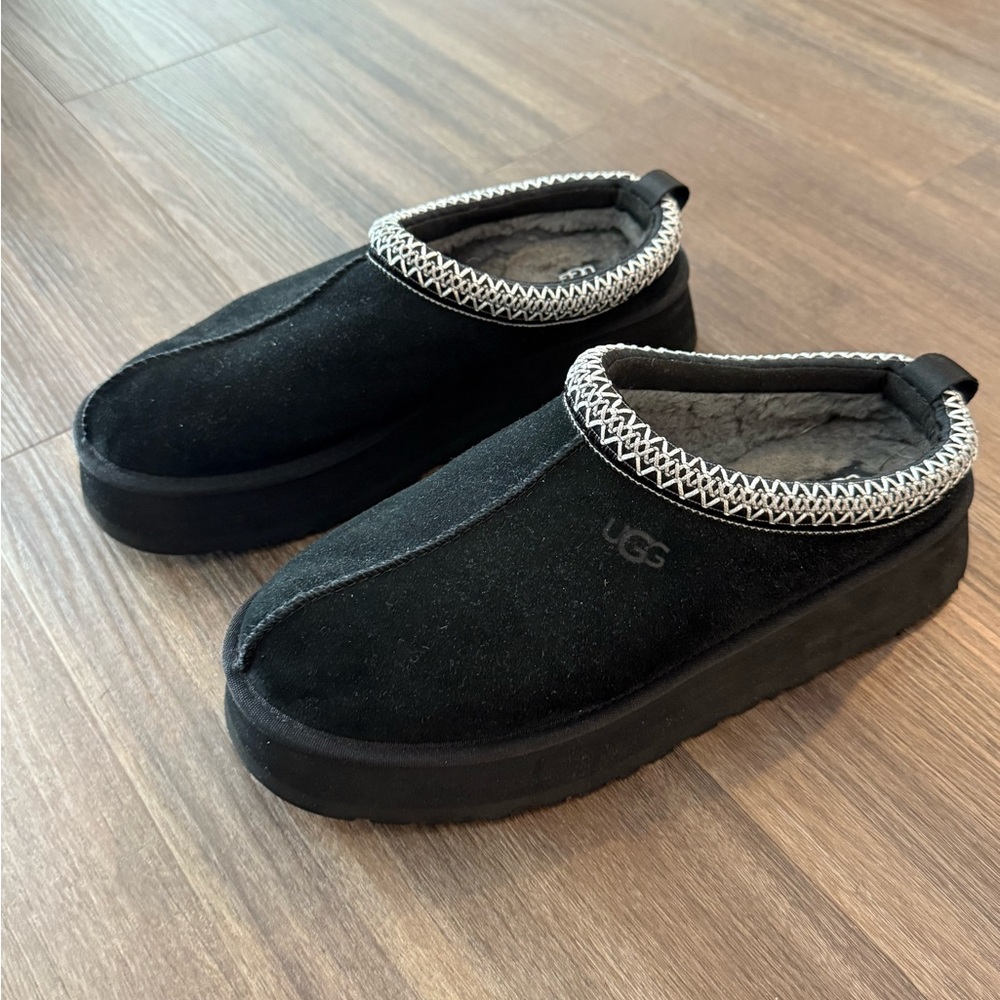 UGG Platform Women's Black Suede Slippers